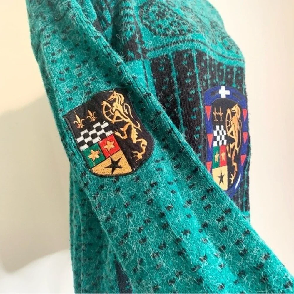 VTG Tampa 80's Turtleneck Ski Winter Sweater Emobroidered Crest M/L - Picture 4 of 9